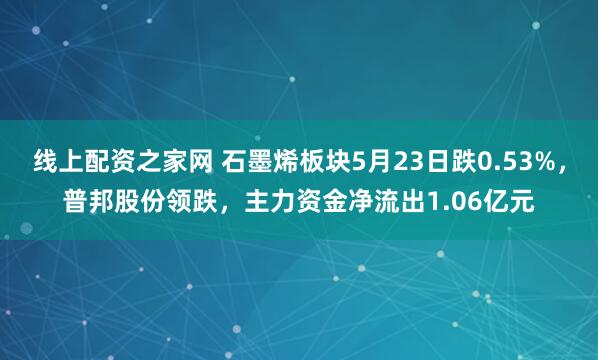 线上配资之家网 石墨烯板块5月23日跌0.53%，普邦股份领跌，主力资金净流出1.06亿元
